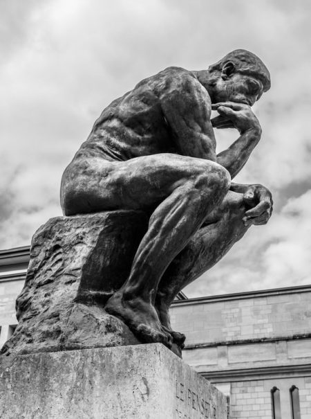 The Thinker (Le Penseur) - bronze sculpture by Auguste Rodin, Paris. France